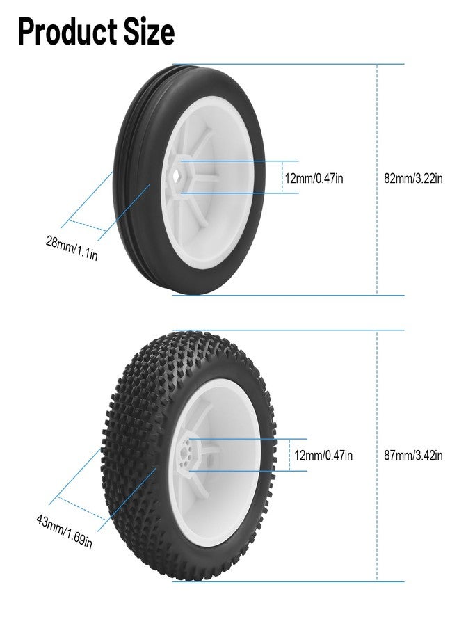 daitoku 1/10 RC Car Tires and Wheels, daitoku 12mm Hex 1/10 RC Off Road Racing Tires and Wheels Rims for 1/10 Serpent Spyder SRX2 SRX4 XRAY XB2 Tekno EB410 yokomo yz4 Tamiya TD4 TT-02B DF-02 - Image 5